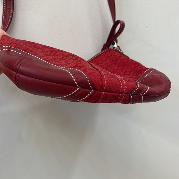 Red Coach Cross Body Purse - leather strap and accents - Picture 7 of 7